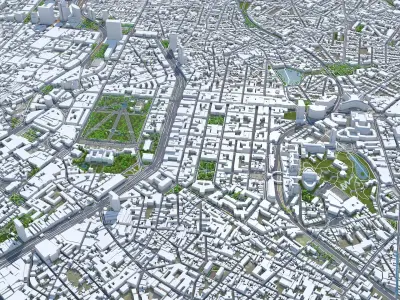 Brussels Belgium 50km Low-poly 3D model