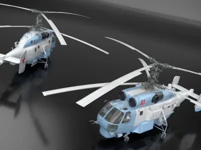  Soviet Kamov Ka-27 Helicopter with Interior Rigged 