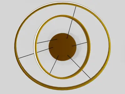 Modern Double Ring Hanging Lights model Low-poly 3D model