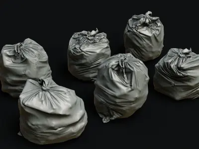 Garbage Bags - PBR Game Ready Low-poly 3D model