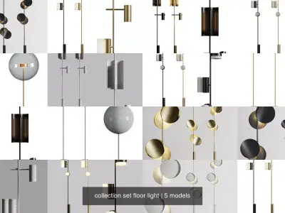 collection set floor light 3D Model Pack