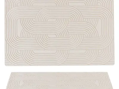 Wool Rug Nuria Cream by benuta 5 3D model