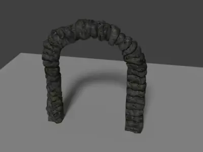 Stone Door  BONUS Rock Low-poly 3D model