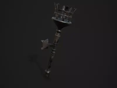 Metal Torch Low-poly 3D model