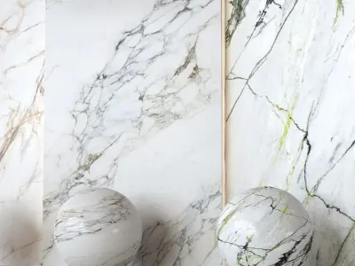 Porcelanosa Xtone Calacatta Tile - 3in1 Marble Collection Texture