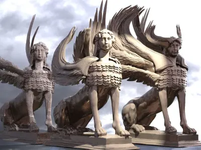 Giza Sphinx collection 3D model