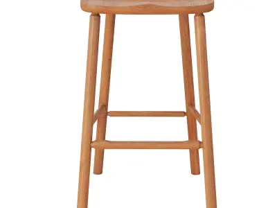 Another Country Hardy Bar Stool without back oak Low-poly 3D model