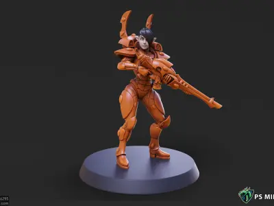 Elf Female Soldiers Bundle  40 variants and Pinups 3D print model