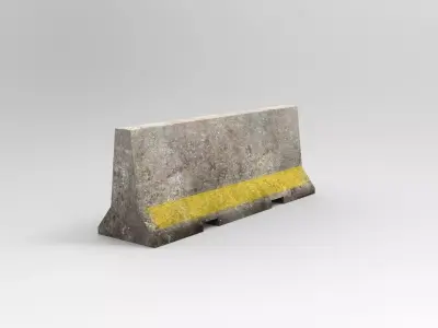 Barricade Concrete 3M - Low Poly Low-poly 3D model
