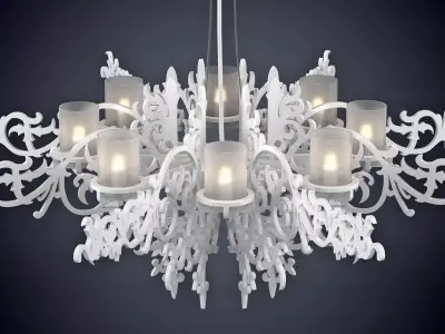 Mansion snowflake chandelier 3D model