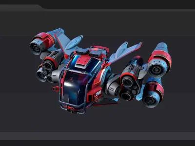 Modular SCARAB Starfighter  Low-poly 3D model