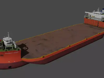 Heavy load vessel SEAWAY HAWK Low-poly 3D model