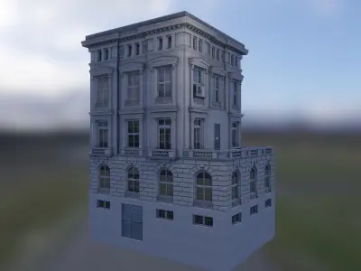 European Building 01 Low-poly 3D model