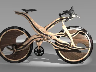 Sci fi Wooden bicycle 3D model