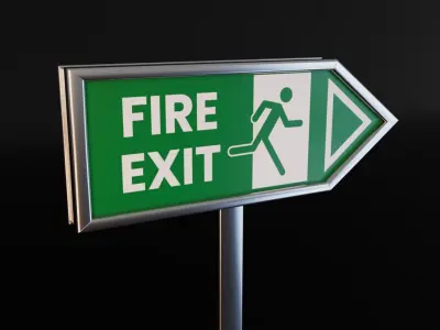 Floor Stand for Fire Exit Free low-poly 3D model