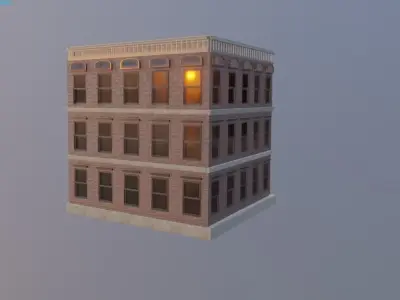 black friday city building 3d by cyberalex NEW YEAR SALE Free low-poly 3D model