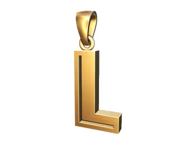 marquee style initial letter L pendant 3D print model