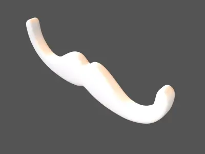 Mustache Symbol V1 002 Low-poly 3D model