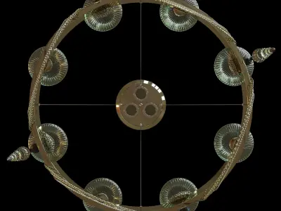Panther Art Deco Chandelier 3D model