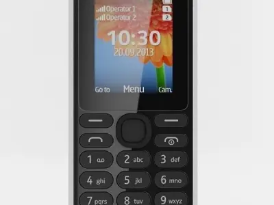 Nokia 108 Dual SIM White 3D model
