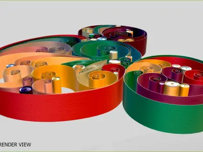 Paper Quilling Art Low-poly 3D model