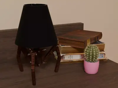 Weird Tripod Lamp Low-poly 3D model