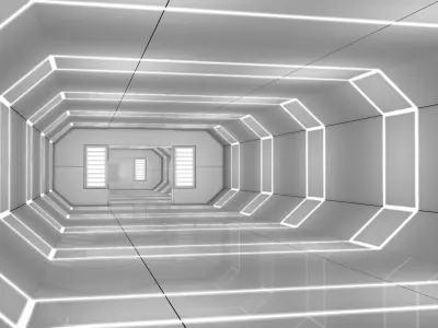 Low Poly Sci Fi Corridor 3D model purchase