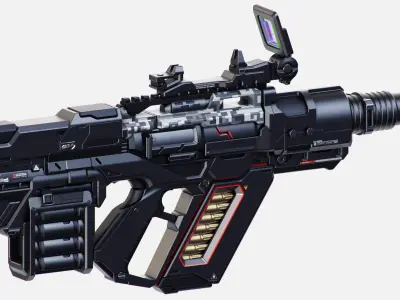 Sci-Fi Rifles Set Kitbash  3D model