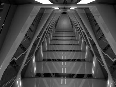 Sci Fi Corridor Futuristic 3D model
