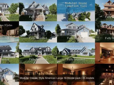 Modular Classic Style American Large 10 House pack