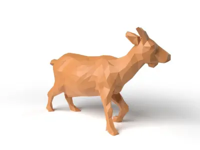 GoatII Low Poligonal Low-poly 3D model