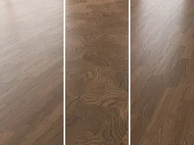 Parquet Oak Black Walnut Brushed set 7 3D model