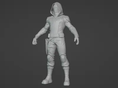 Futuristic Cybernetic Warrior Bust - 3D Printable  3D print model
