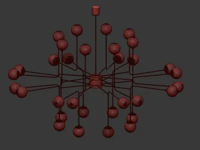 Stilnovo style Italian Chandelier 3D model