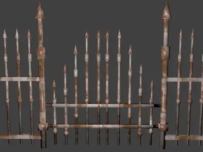 Portao Velho para games ou animacoes Low-poly 3D model