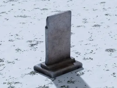 Wordless gravestone Low-poly 3D model