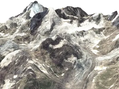 Mount Ushba 4710 meters Mountain landscape 3D model