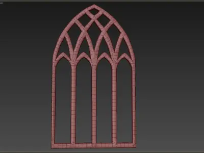 Medieval window Low-poly 3D model