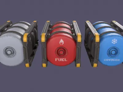 Sci-Fi Barrel Low-poly 3D model