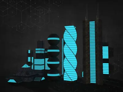 Sci-Fi Building Pack 3D model