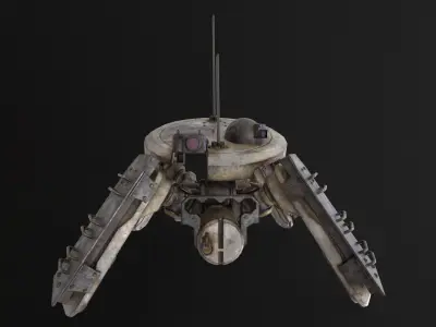 Quadrupedal Scout Mech Low-poly 3D model