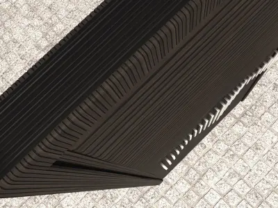 Wooden Door Soundwave Pattern Free 3D model