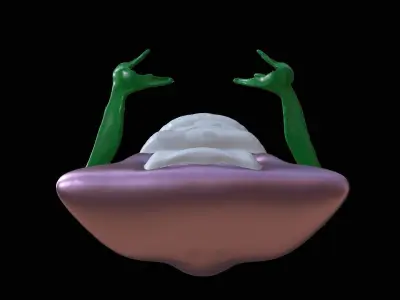 Monster Bed with arms 3D model
