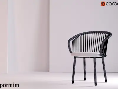 Expormim-Upholstered chair Huma  3D model
