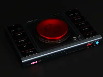 Sci-Fi Red Button V3 Low-poly 3D model