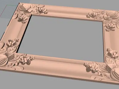 Photo frame 3D relief models STL Files used for CNC Router E986 3D model