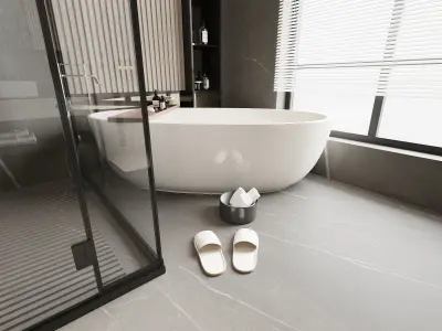 Bathroom full scene 3D model 3D model