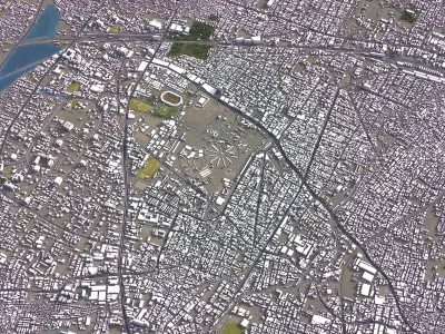 Coimbatore - 3D City Model Low-poly 3D model