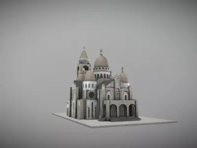 Sacred Heart of Montmartre Low-poly 3D model