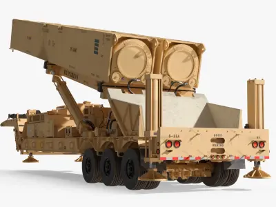  Tactical Dark Eagle Missile System Operating Rigged for Cinema 4D 